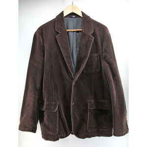 GAP Y2K Mens Brown Cotton Corduroy Cord Casual Blazer Sports Coat‎ Large